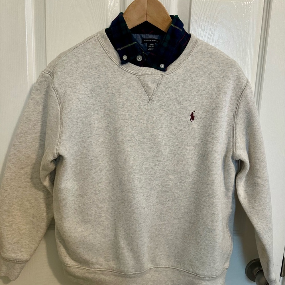 2 LS Tops- Polo by Ralph Lauren Sweater and Tommy Hilfiger Button up